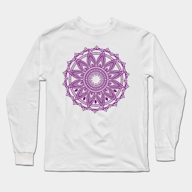 Mandala symbol art Long Sleeve T-Shirt by Relaxing Positive Vibe